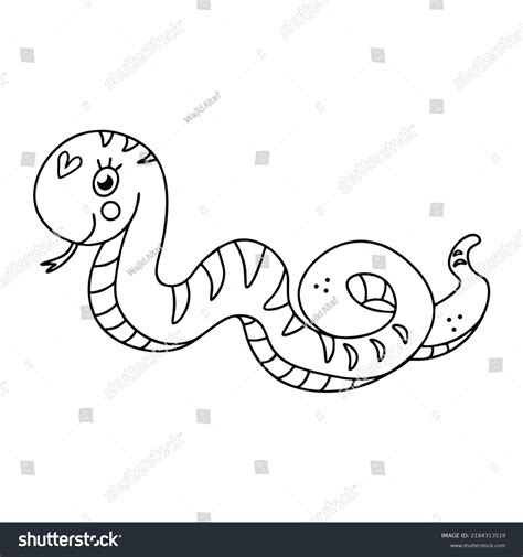 Printable Snake Coloring Page Kids Stock Vector Royalty Free