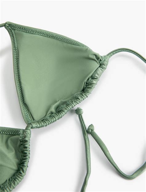 Yeşil Kadın Üçgen Bikini Üstü Basic SAK MM Koton