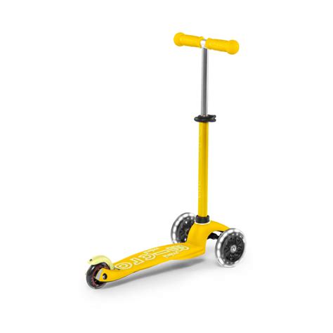 Самокат детский MICRO MMD053 серии "Mini Deluxe LED" желтый | Goodtoys