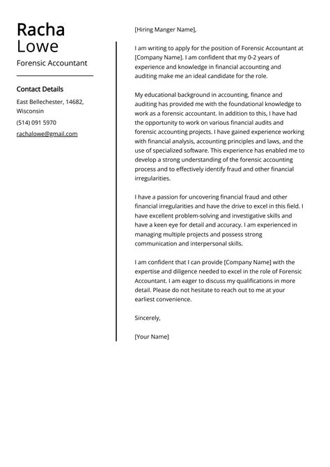 Forensic Accountant Cover Letter Sample And Guide Entry Level Senior