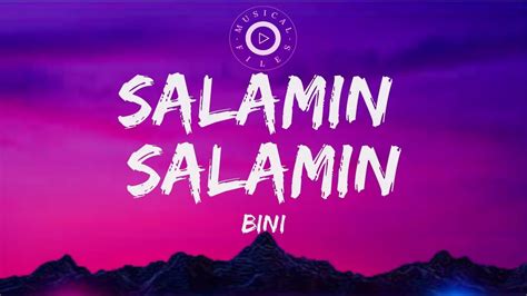 Salamin Salamin Lyrics Video Bini Youtube