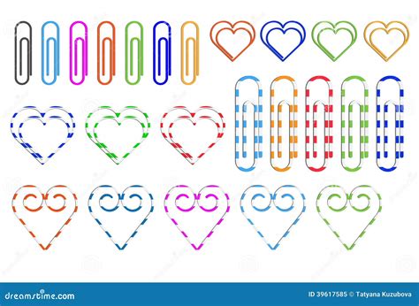 colored paper clips stock vector illustration  education