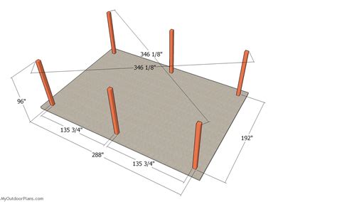 X Pavilion With Lean To Roof Plans Myoutdoorplans