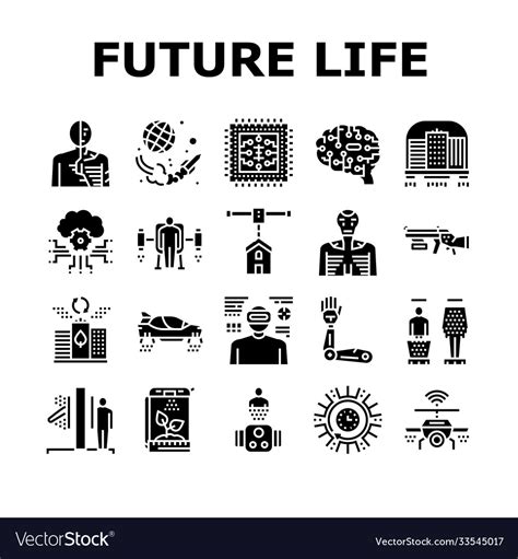 Future Life Devices Collection Icons Set Vector Image