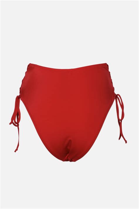 Trendyolmilla Kırmızı Büzgülü Yüksek Bel Hipster Bikini Altı TBESS BA Fiyatı Yorumları