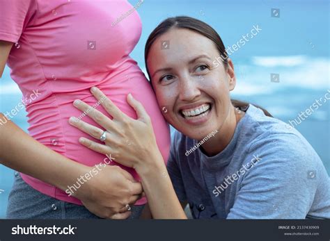 Two Lesbian Married Women Expecting Baby Stock Photo 2137430909 Shutterstock