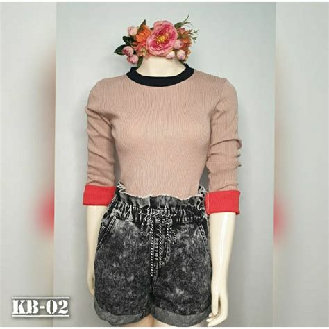 Kb Nude Multicolor Knitted Top Shopee Philippines