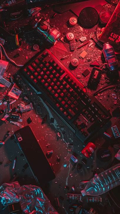 cluttered desk chaos image   stockcake