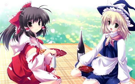 Blonde Hair Hakurei Reimu Hat Ikegami Akane Japanese Clothes Kirisame Marisa Maruchan Miko