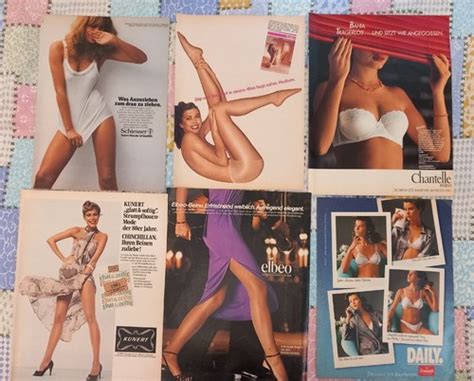 Vintage X Lingerie Pantyhose Bras Print Ads S German Magazine Burda Lot Ebay