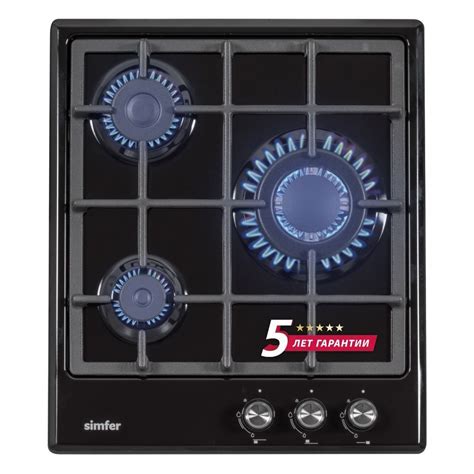 Варочная панель газовая Simfer H45V31B516, три конфорки, чугунные ...