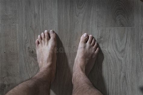 White Men Naked Feet On A Wooden Floor Stock Image Image Of Feet Naked