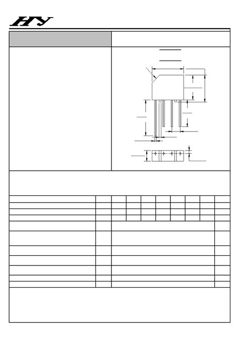 KBP210G datasheet(1/2 Pages) HY | GLASS PASSIVATED BRIDGE RECTIFIERS