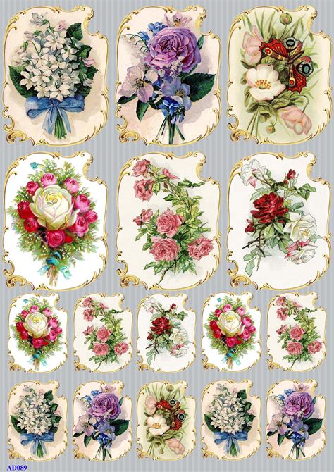 Rice Paper Decoupage Ad089 Vintage Decoupage Supplies Napkins Etsy