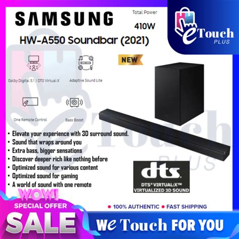 SAMSUNG [ HW-B550/XM ] HW-B550 410 WATTS 2.1 CHANNEL SOUNDBAR WITH ...