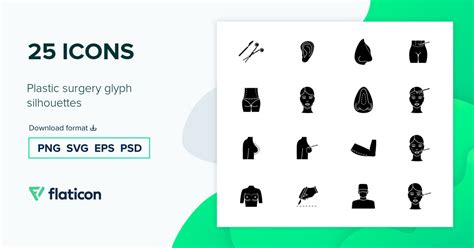 Plastic Surgery Glyph Silhouettes Icon Pack Svg Icons