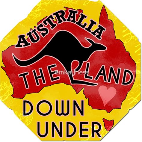 "Australia Land Down Under Kangaroo Retro Luggage Sticker" Stickers by ...