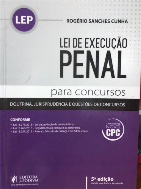 Lei De Execu O Penal Para Concursos Livro Editora Juspodivm Usado