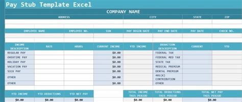 Free Employee Pay Stub Excel Template - Exceltemple