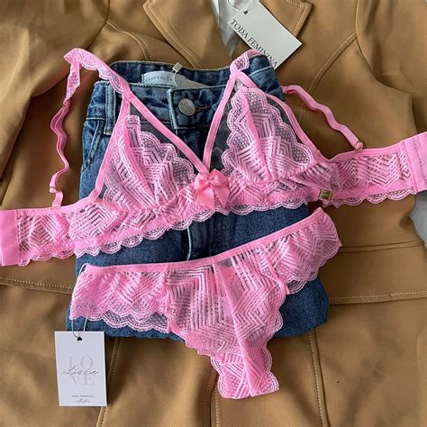 Conjunto De Lingerie Em Renda Bojo E Calcinha Biqu Ni Vermelho Katherine Toda Feminina