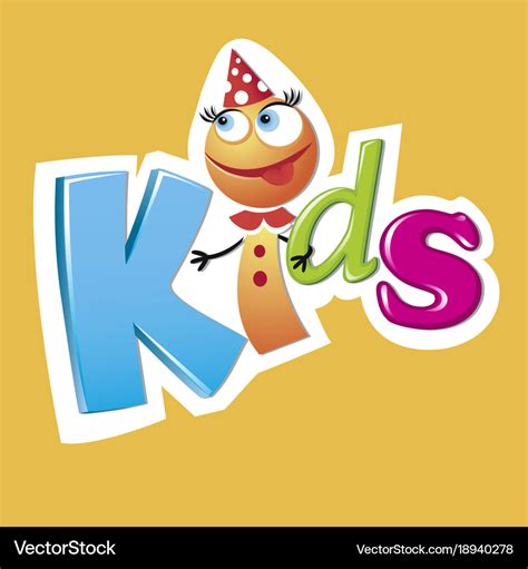 Cartoon Characters Kids Logo Royalty Free Vector Image