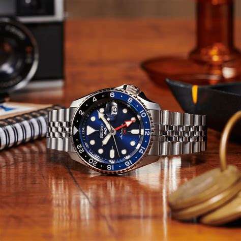 Seiko 5 Sports GMT Automatic Blue Dial Stainless Steel Bracelet Men S