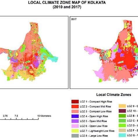 2 Local climate zone map in the year 2010 and 2017 | Download ...