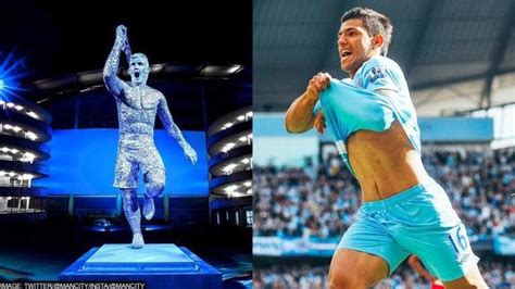 Sergio Aguero S Statue Unveiled At Manchester City S Etihad Stadi