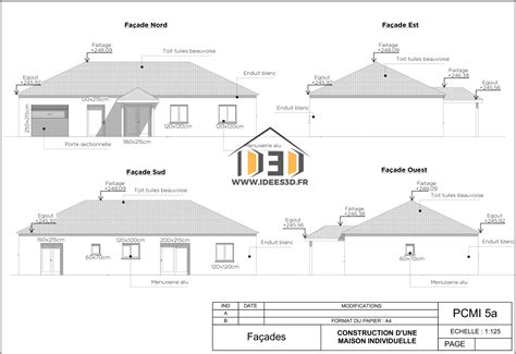 Plan De Fa Ade Et Toiture Pcmi Ou Dp Par Architecte En Ligne