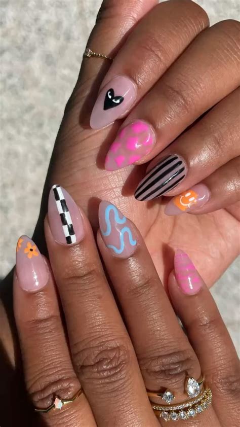 My Favorite Summer Nail Designs A Mix Of Simple Nude Nails With Fun Nail Designs Gel Nails