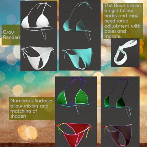 Timeless Ties Bikini For G F Dforce Optional Daz Content By Chriscox