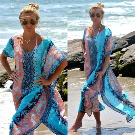 Eua Das Mulheres Boho Kaftan Swimwear Bikini Cover Up Beach Dress Mai Mai Cover Up Aliexpress
