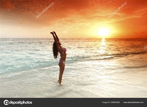 Beautiful Sexy Woman Bikini Posing Beach Stock Photo YAYImages 259600080