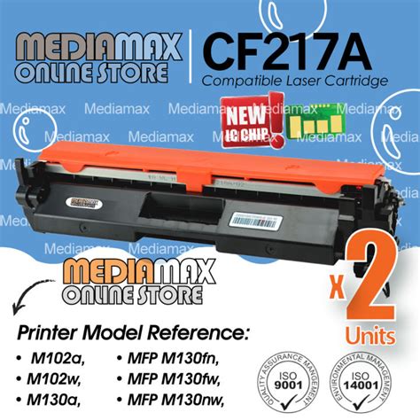 2x New Compatible CF217A CF217X With Smart Chip ready / plug and print ...