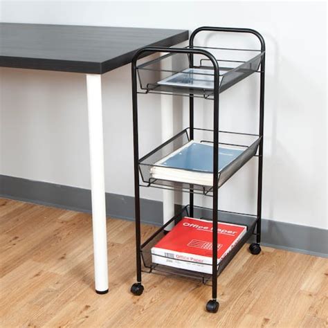 Mind Reader Black Rolling Metal Mesh 3 Shelf Cart Michaels