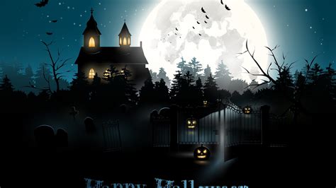 Halloween, moon, cemetery, night, pumpkin HD Wallpaper