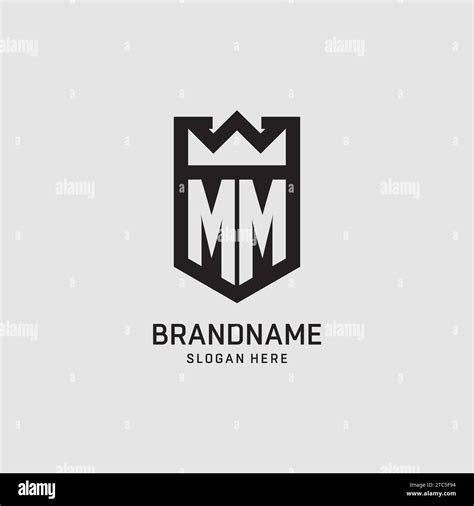 Initial Mm Logo Shield Shape Creative Esport Logo Design Vector