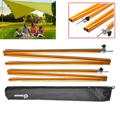 1 Pair Camping Awning Large Trail Tarp Shelter Adjustable Poles
