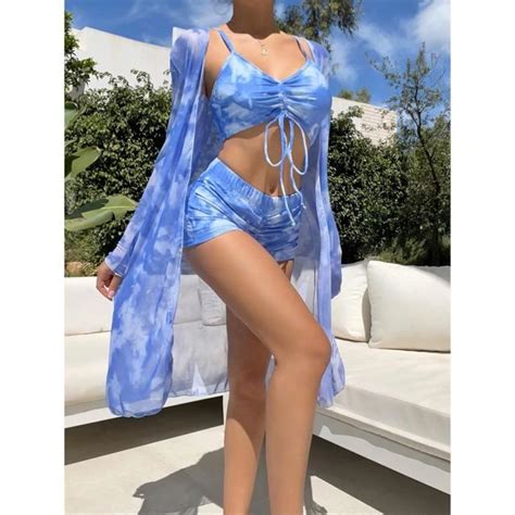 Bikini swimsuit Maillot de bain imprimé Tropical ensemble 3 FRHH11 Col 11 Cdiscount Prêt à