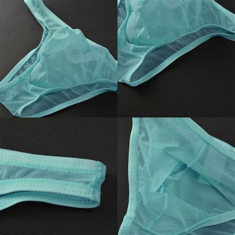Sexy Men See Through Boxers Briefs Sheer Breathable Mesh Pouch Underwear Lingerie Gays Lingerie