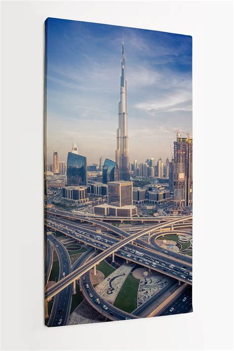 Obraz Na P Tnie Homeprint Panorama Miasta Miasto Dubaj Wiecz R