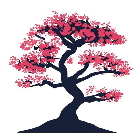 Premium Vector 2d Vector Art Isolated Cherry Blossom Tree In Digital Art