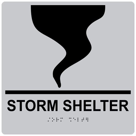 Ada Storm Shelter With Symbol Braille Sign Rre 14838 99blkonslvr