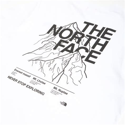 The North Face Mountain Outline T Shirt L White Tnf Whitetnf