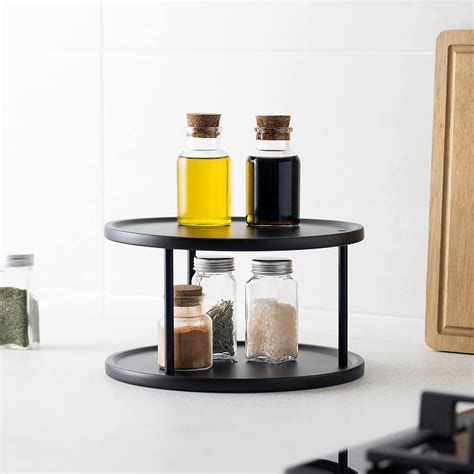 Mdesign Lazy Susan Plateau Tournant En Plastique Tages Pour Pices