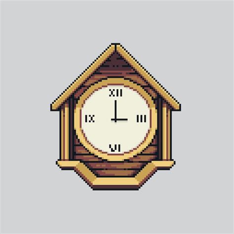 Premium Vector Pixel Art Illustration Clock Pixelated Wall Clock