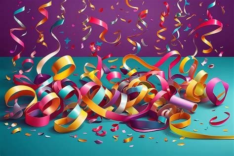 Premium Photo Vector Illustration Of Curled Party Streamers