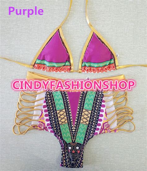 Hot Women African Print Two Pc Bath Suits Bikini Set Sexy Geometric Swimwear Ebay