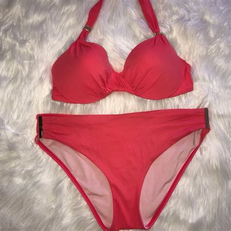 Swim Victorias Secret Coral Pink Piece Bikini Poshmark