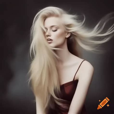 Blonde Woman In Skirt Posing Elegantly On Craiyon